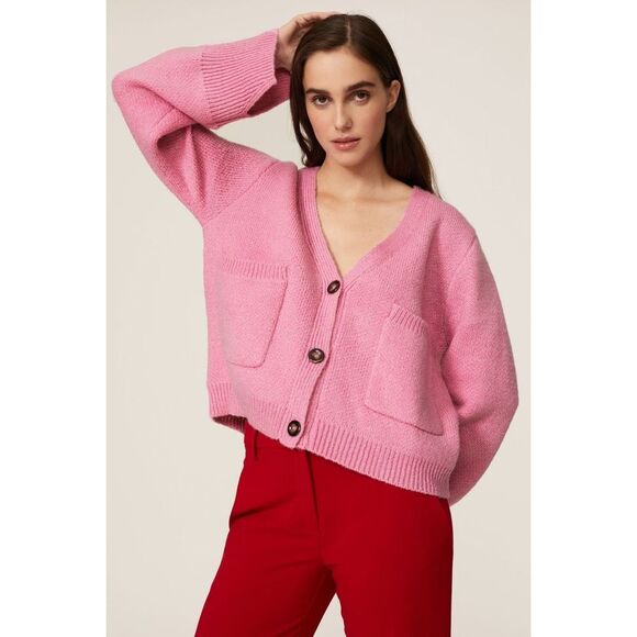 Apparis Marcella Women's Confetti Pink Button Cardigan Knit Sweater Size XS/S - Picture 2 of 11